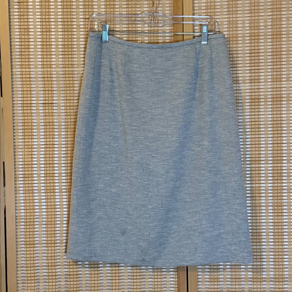 Anne Klein Suits Grey White Textured Pencil Skirt Womens 10‎ Professional Office